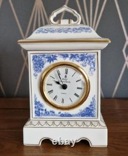 Horloge de Mantle Royal Crown Derby Blue Aves, Édition Limitée, Très Rare, En Boîte