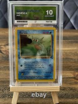 Horsea 49 1999 Fossile 1re édition Pokémon ACE 10 Gem Mint Très rare