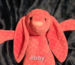 Jellycat Izzy Bashful Bunny rose blanc à pois Édition Spéciale très rare retirée