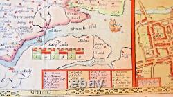 John Speed ESSEX Colchester original TRÈS RARE édition Roger Rea 1662 en vrac