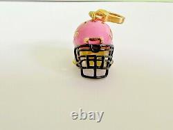 Juicy Couture Édition Limitée 2009 Charm de Casque de Football en Émail Rose Très Rare