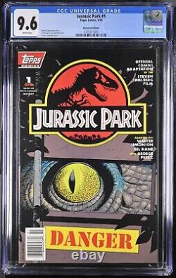 Jurassic Park #1 CGC 9.6 (Pages Blanches) 6/1993 Édition de Magasin Très Rarre