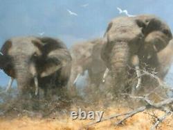 Juste Des Éléphants Par David Shepherd Signé Édition Limitée Très Rare