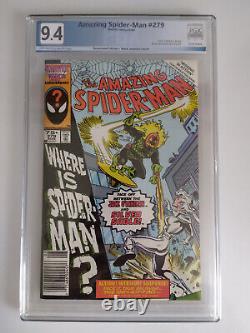 L'incroyable Spider-Man #279 PGX 9.4 Édition Kiosque/Mark Jewelers Très Rare