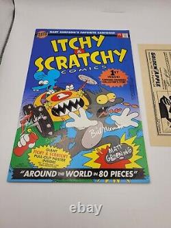 Les Simpson Itchy & Scratchy Comic Numéro 1 Signé Très Rare Édition Limitée