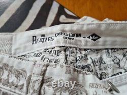 Les jeans en denim Lee Cooper édition limitée des Beatles uniques très rares, neufs et jamais portés