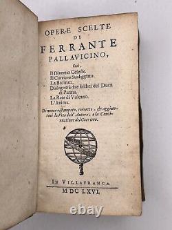 Les Œuvres de Ferrante Pallavicino 1666 PREMIÈRE ÉDITION ELZEVIER Vélin Très Rare