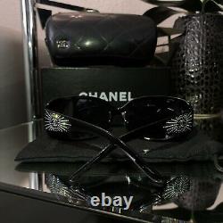 Lunettes De Soleil Chanel Noir 6026-b Edition Limitée Swarovski Crystal Very Rare