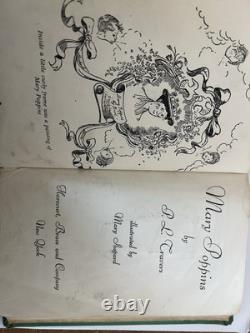 Mary Poppins Livre Première Édition Copie de Bibliothèque par PL Travers Très Rare Collectionnable