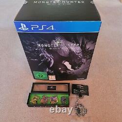 Monster Hunter World Collectors Edition Ps4 Très Rare Avec Set D'épingles Et Porte-clés