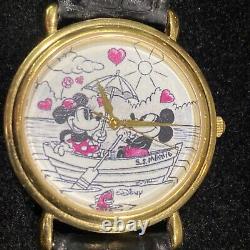 Montre dessinée à la main par un artiste de Disney Mickey 40 ans magiques Édition limitée très rare
