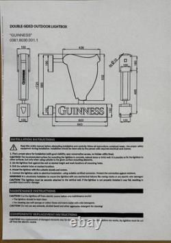 NOUVEAU Panneau EXTÉRIEUR Guinness, boîte lumineuse double face, très rare, édition limitée