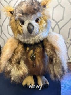 Ours Charlie Bears Hibou Clever Sticks Très Rare Mohair Édition Limitée avec Étiquettes Sac