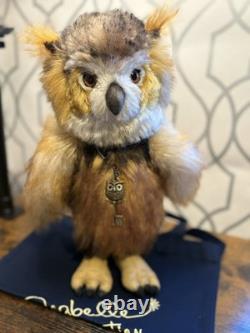 Ours Charlie Bears Hibou Clever Sticks Très Rare Mohair Édition Limitée avec Étiquettes Sac