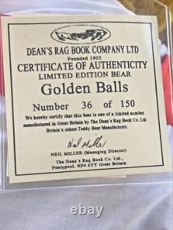 Ours Dean's en édition limitée très rare Golden Balls, Angleterre Hommage à David Beckham