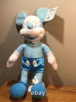 Peluche vintage Mickey Mouse bleu Disney 14 étiquette Jouet-factory Édition spéciale Très rare