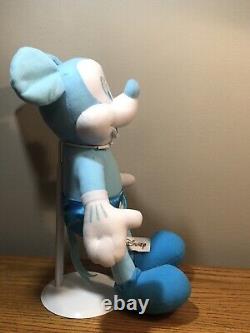 Peluche vintage Mickey Mouse bleu Disney 14 étiquette Jouet-factory Édition spéciale Très rare