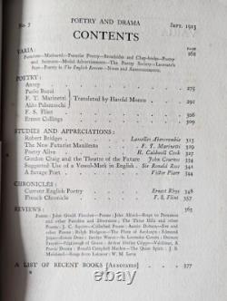 Poésie et Drame, septembre 1913, Édition futuriste italienne, Très rare