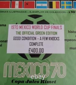 Programme / brochure de la Coupe du Monde 1970 au Mexique, édition verte très rare, très bon état, 208 pages