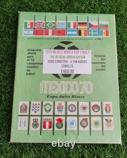 Programme / brochure de la Coupe du Monde 1970 au Mexique, édition verte très rare, très bon état, 208 pages