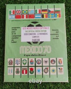 Programme / brochure de la Coupe du Monde 1970 au Mexique, édition verte très rare, très bon état, 208 pages