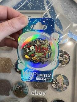 RARE NIB Épingles de la fête de Noël très joyeuse de Mickey Édition limitée 2016 #9/300