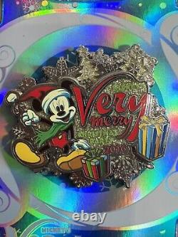 RARE NIB Épingles de la fête de Noël très joyeuse de Mickey Édition limitée 2016 #9/300