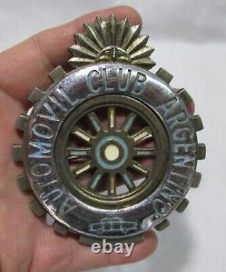 Rare Dernière Édition Badge de Grille Original Automovil Club Argentina, Très Bon