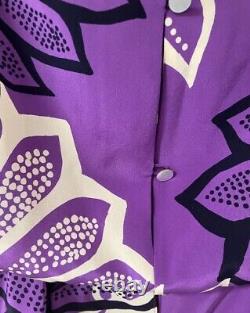 Robe violette imprimée à la main en édition limitée Sariah d'Anthropologie très rare