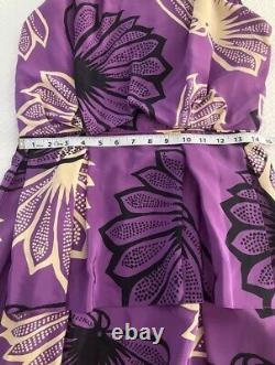 Robe violette imprimée à la main en édition limitée Sariah d'Anthropologie très rare