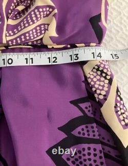 Robe violette imprimée à la main en édition limitée Sariah d'Anthropologie très rare