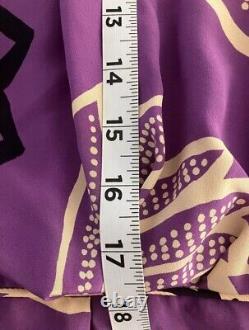 Robe violette imprimée à la main en édition limitée Sariah d'Anthropologie très rare