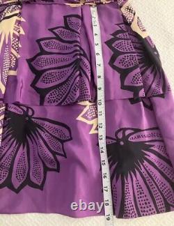 Robe violette imprimée à la main en édition limitée Sariah d'Anthropologie très rare