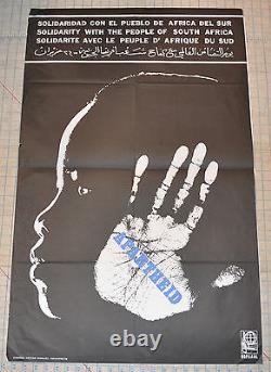 Solidarité Politique De L'ospaaal Original 1978 Cuban Poster. Afrique Du Sud. Très Rare