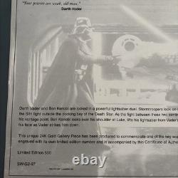 Star Wars Carte en or 24 carats 20 ans Darth contre Obi-Wan #251/500 édition limitée très rare