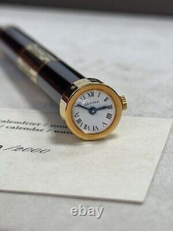 Stylo à bille de calendrier perpétuel Cartier avec horloge à quartz. Édition très rare et limitée.