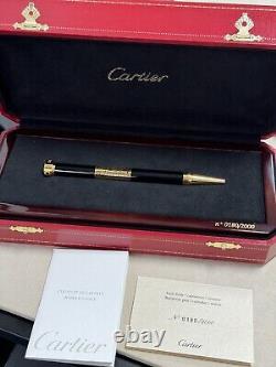 Stylo à bille de calendrier perpétuel Cartier avec horloge à quartz. Édition très rare et limitée.