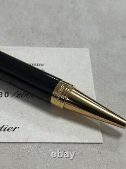 Stylo à bille de calendrier perpétuel Cartier avec horloge à quartz. Édition très rare et limitée.