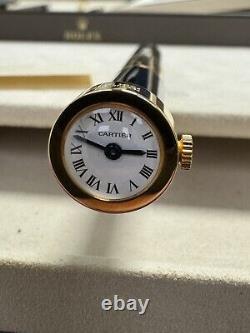 Stylo à bille de calendrier perpétuel Cartier avec horloge à quartz. Édition très rare et limitée.