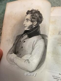 TRÈS RARE 1836 Les Œuvres Poétiques de Bulwer, Édition Baudry, Relié en Cuir