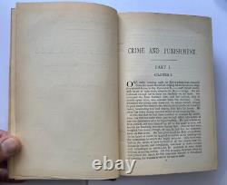 TRÈS RARE Crime et Châtiment par Fyodor Dostoevsky 1ère Édition 1886