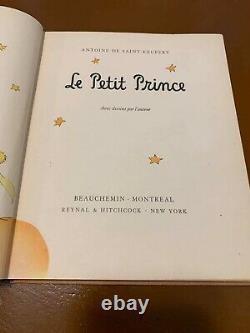 The Little Prince 1ère Impression/ 1ère Édition (très Rare)