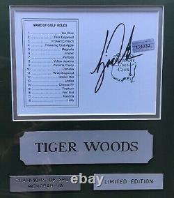 Tiger Woods Limited Edition Very Rare 2005 Masters Signé Avec Authentification