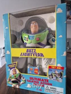 Toy Story Thinkway Toys Buzz Lightyear 1995 1ère Édition Étiquette Jaune TRÈS RARE