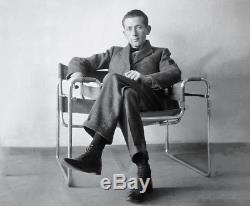 Très Rare 1962 Marcel Breuer Bleu Toile Wassily Chaise Édition Limitée