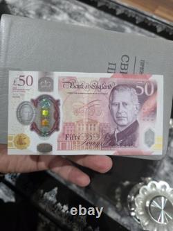 Très Rare Billet de 50 Livres Numéro de Sérié Bas 1ère Édition