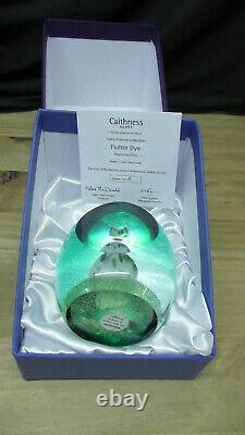 Très Rare Caithness Flutter Bye Paperweight, Butterfly Limited Edition 8/100