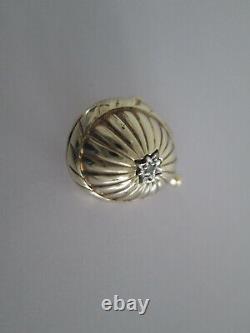 Très Rare Edition Limitée Sarah Faberge Or Pt Argent Oeuf Diamond Pendentif Pearl