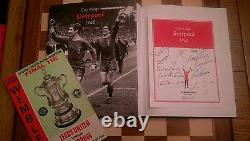 Très Rare Liverpool Cup Kings 1965 Signé X 11 Édition Limitée Livre + Programme