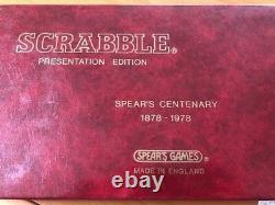 Très Rare Scrabble Collectors Spear's Centenaire 1878-1978 Édition De Présentation